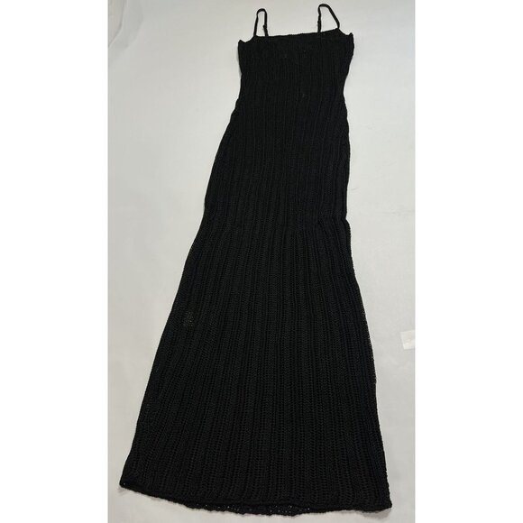 Savanna Morrow Indriya Crochet Knit Maxi Dress in Black - Picture 4 of 5